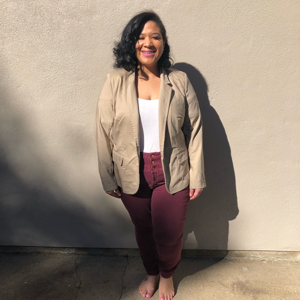 Plus size Khaki Blazer